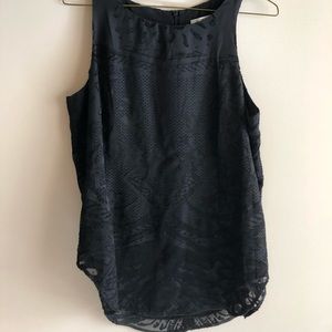 CAbi Black Dynamic Print Sleeveless Blouse